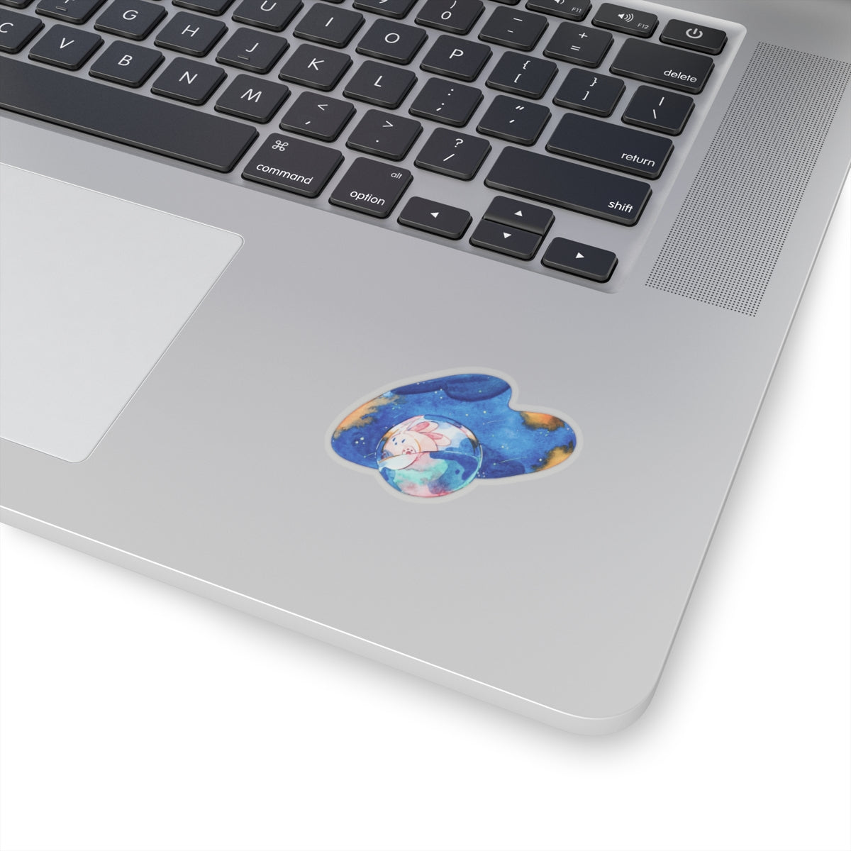 Space Bunny — Cute Watercolor Kiss-Cut Sticker