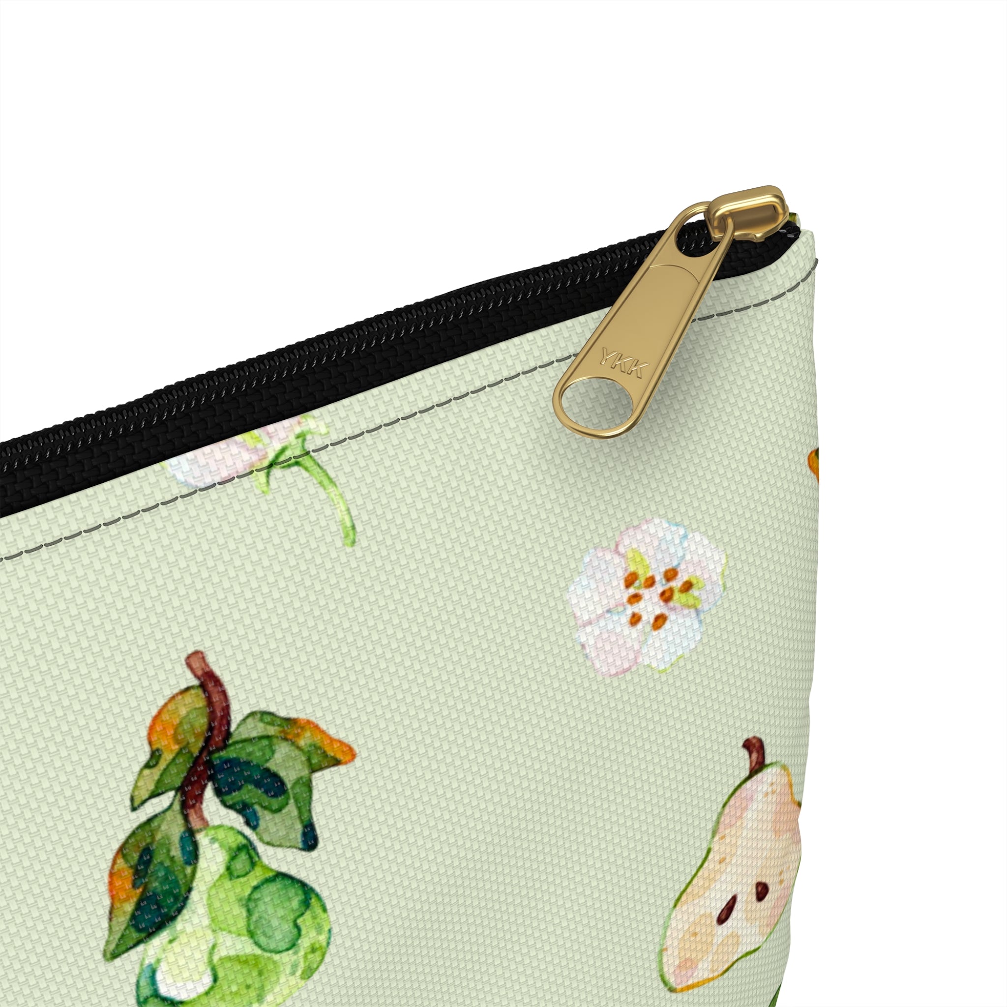 Pear Pattern Accessory Pouch — Watercolor Fruit Bag
