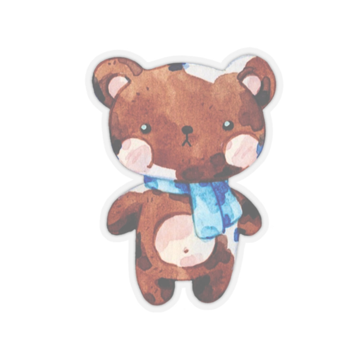 Teddy Bear — Cute Watercolor Kiss-Cut Sticker