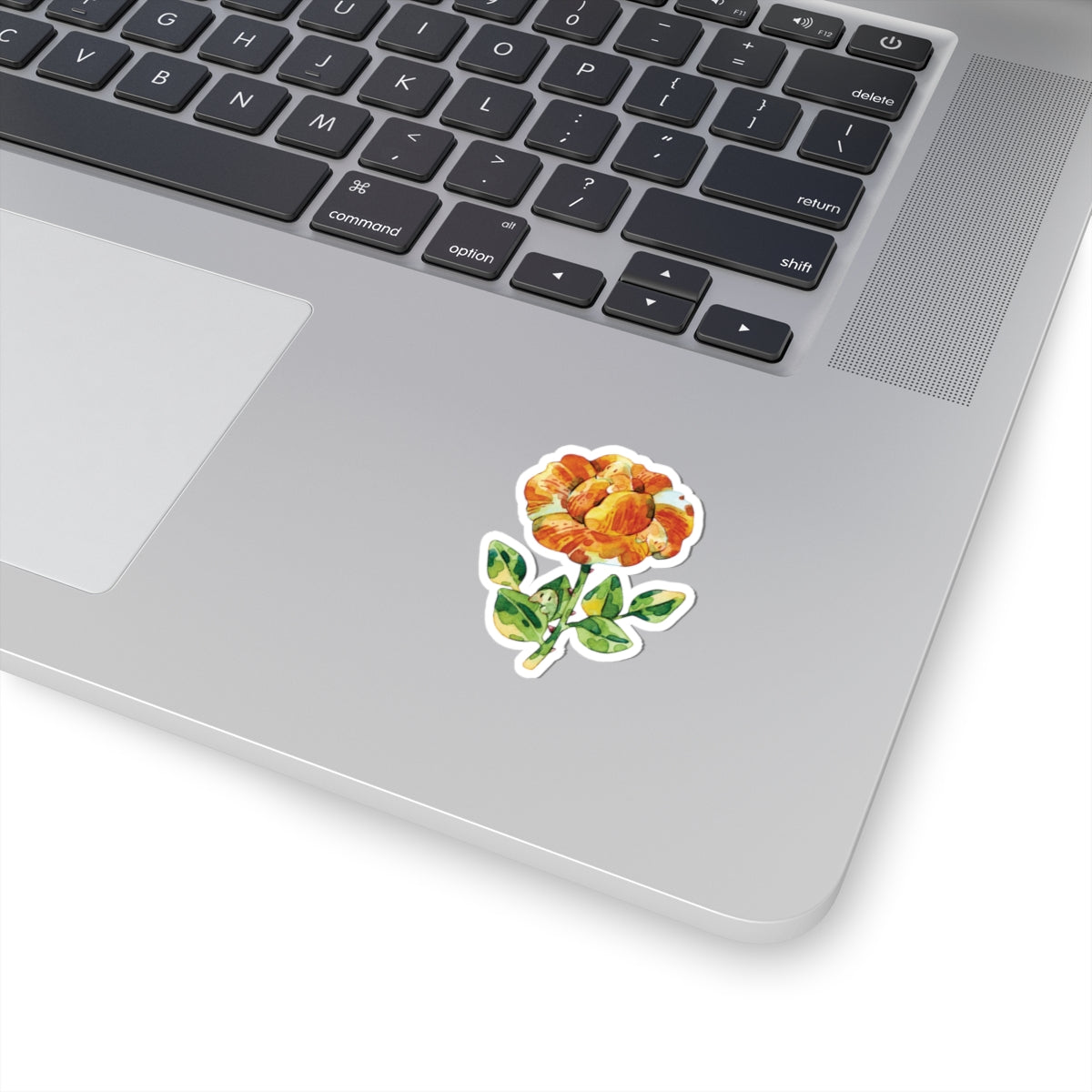 Orange Rose House for Little Spirit — Cute Watercolor Kiss-Cut Sticker