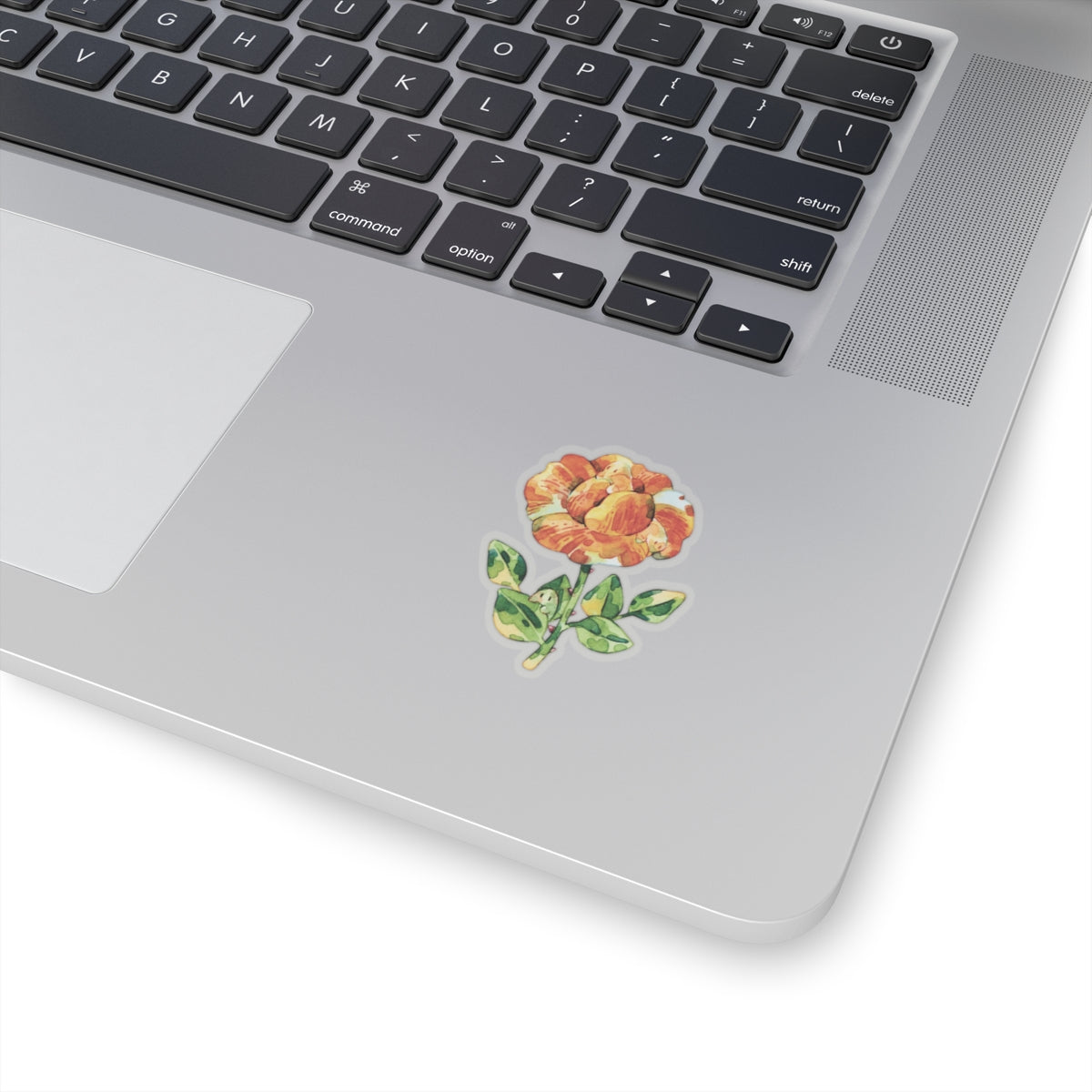 Orange Rose House for Little Spirit — Cute Watercolor Kiss-Cut Sticker
