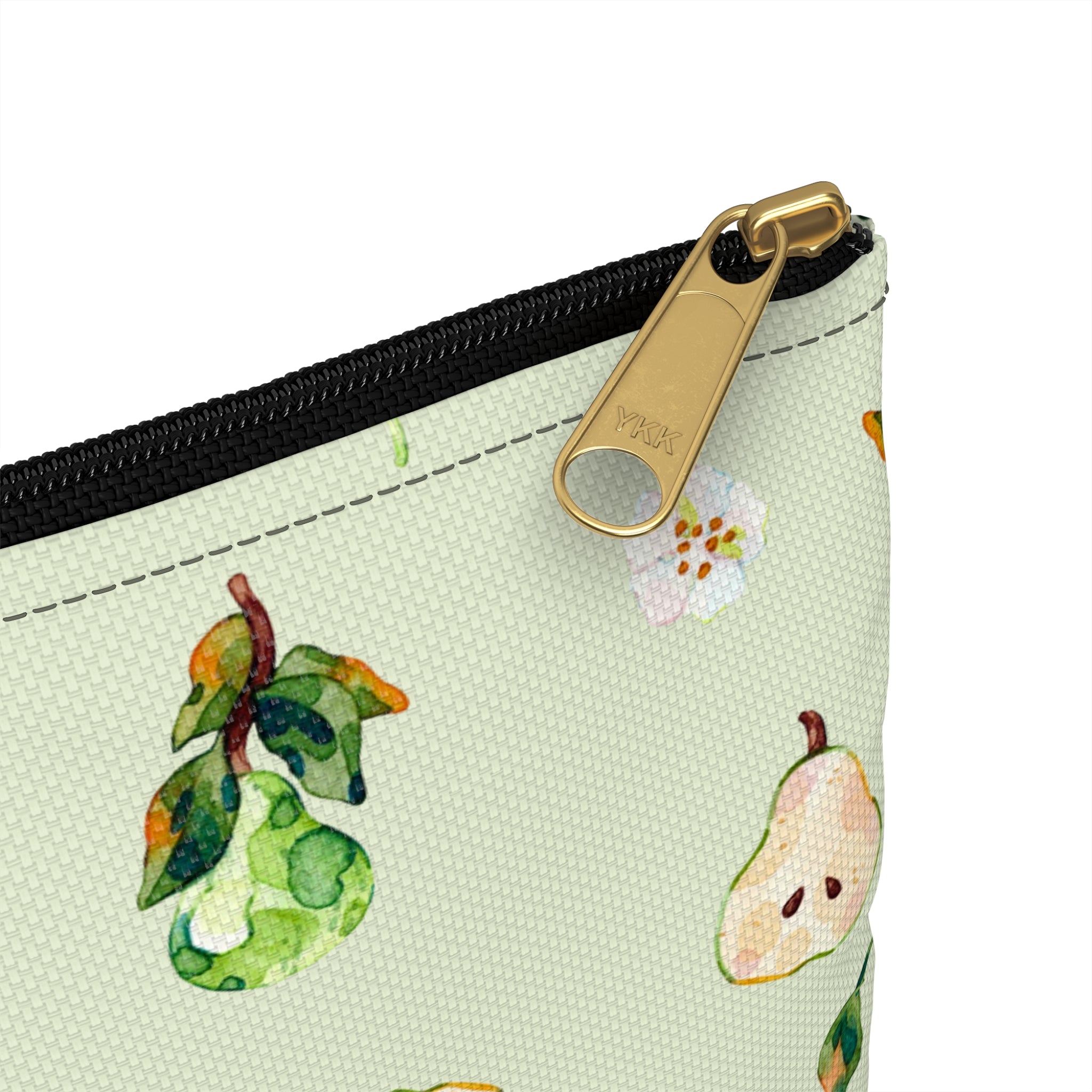 Pear Pattern Accessory Pouch — Watercolor Fruit Bag