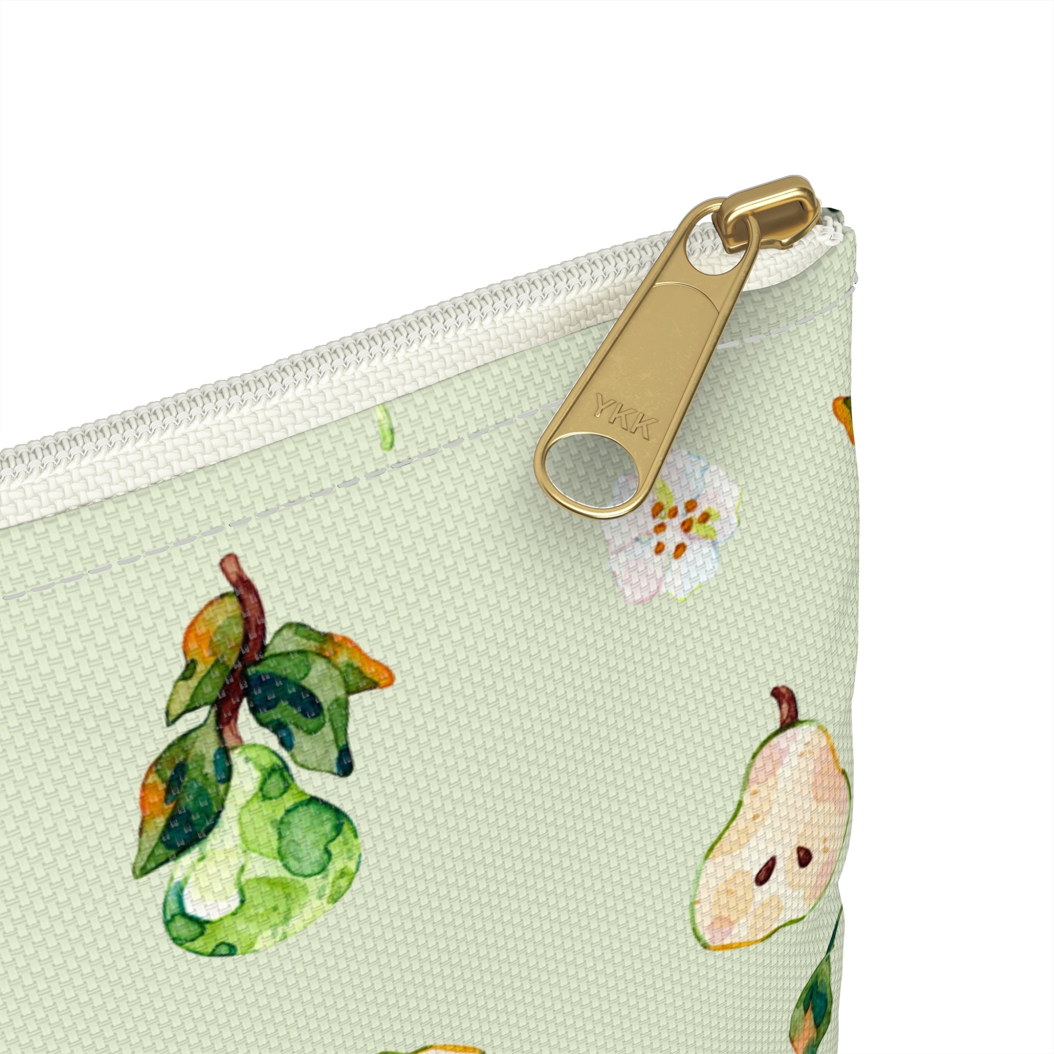 Pear Pattern Accessory Pouch — Watercolor Fruit Bag