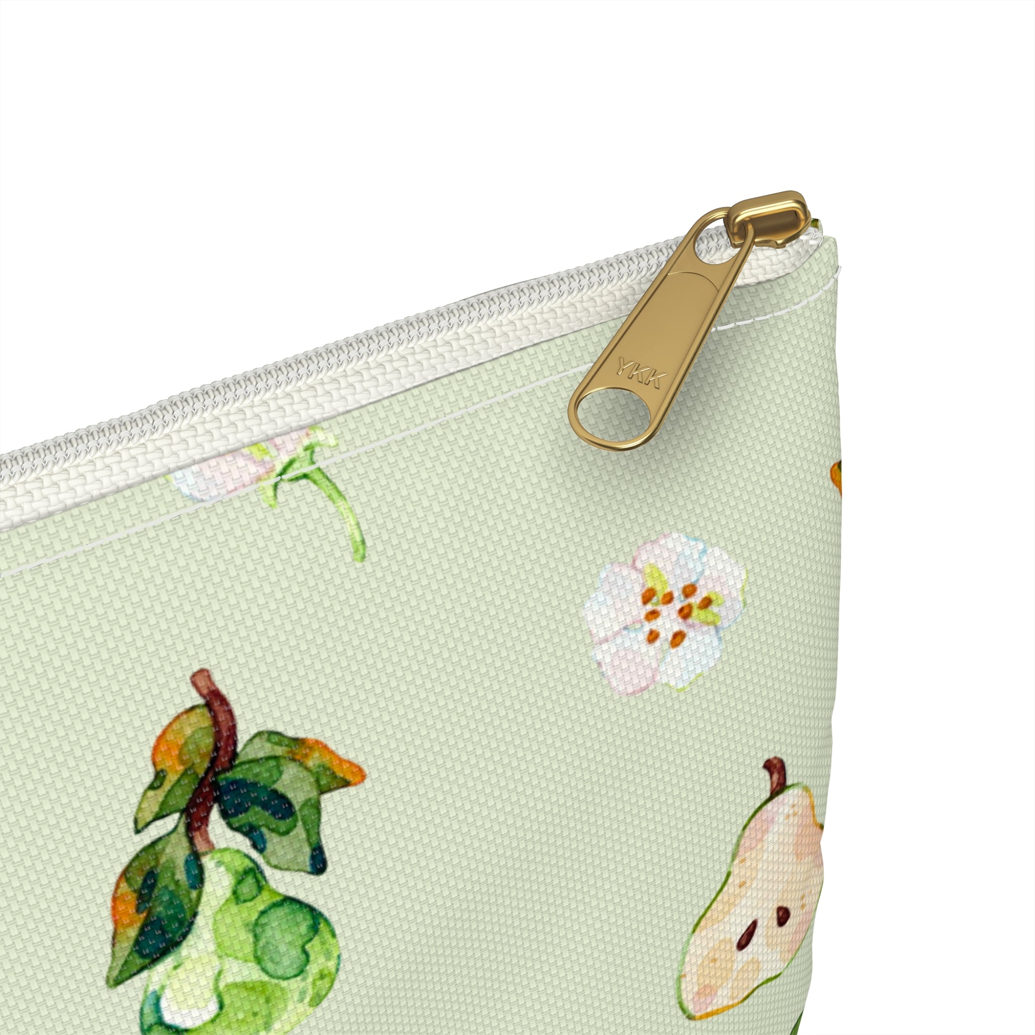 Pear Pattern Accessory Pouch — Watercolor Fruit Bag