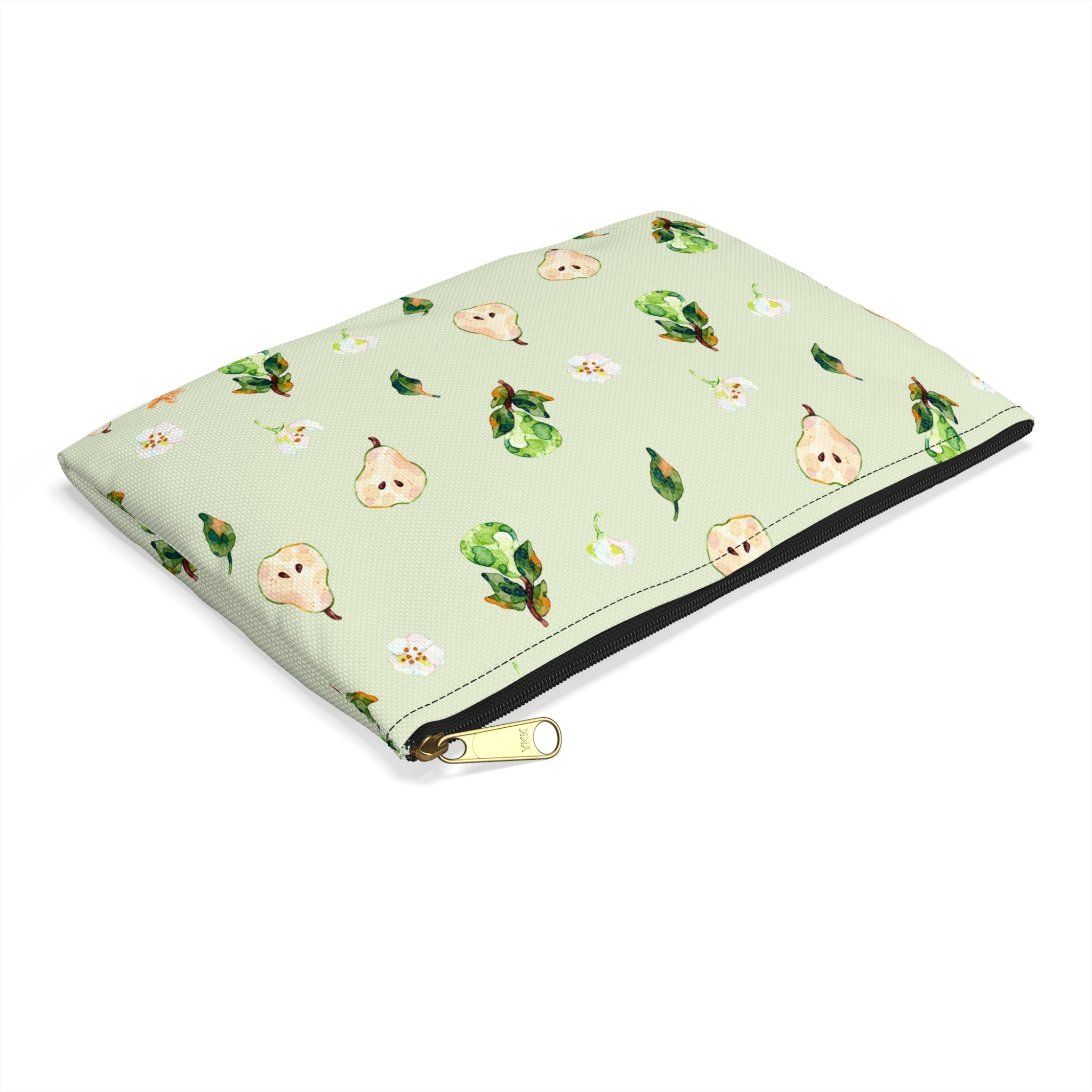 Pear Pattern Accessory Pouch — Watercolor Fruit Bag